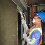 spraying concrete